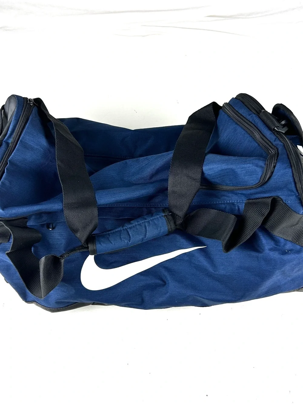 Nike Duffle Gym Bag Blue Black Bag Big Swoosh Large Size